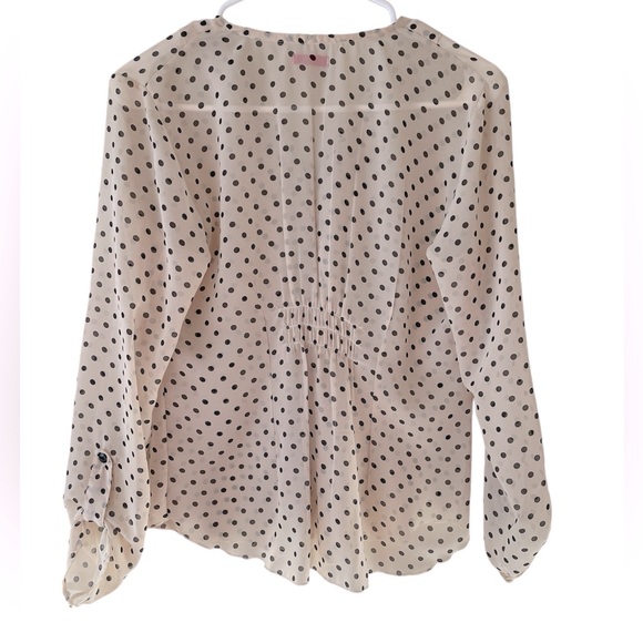 Ducci Polca Dot Sheer 3/4 sleeve Blouse - Picture 5 of 7